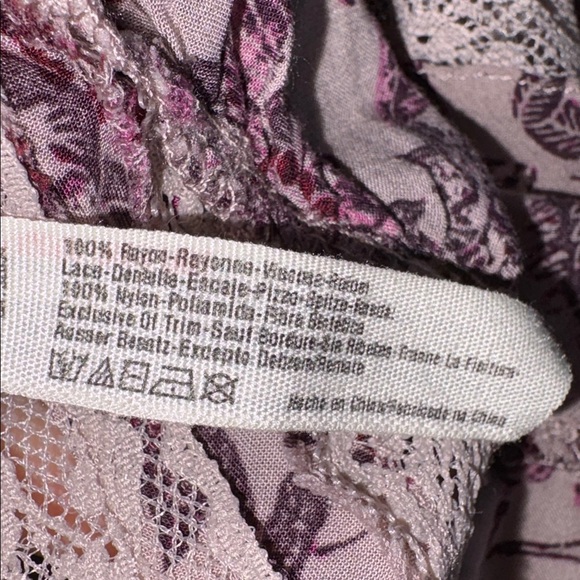 Free People Purple Trapeze Tank Dress Floral Chemise Size XS Oversized Tunic - Picture 6 of 7